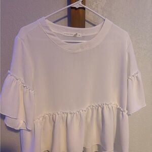 Altar'd State Cream Ruffle Blouse